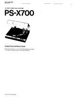 Sony PS-X700 - Owners Manual 